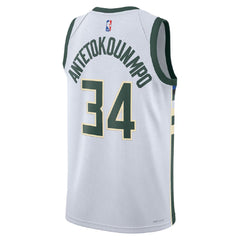 Unisex Milwaukee Bucks Giannis Antetokounmpo #34 White Swingman Jersey - Association Edition