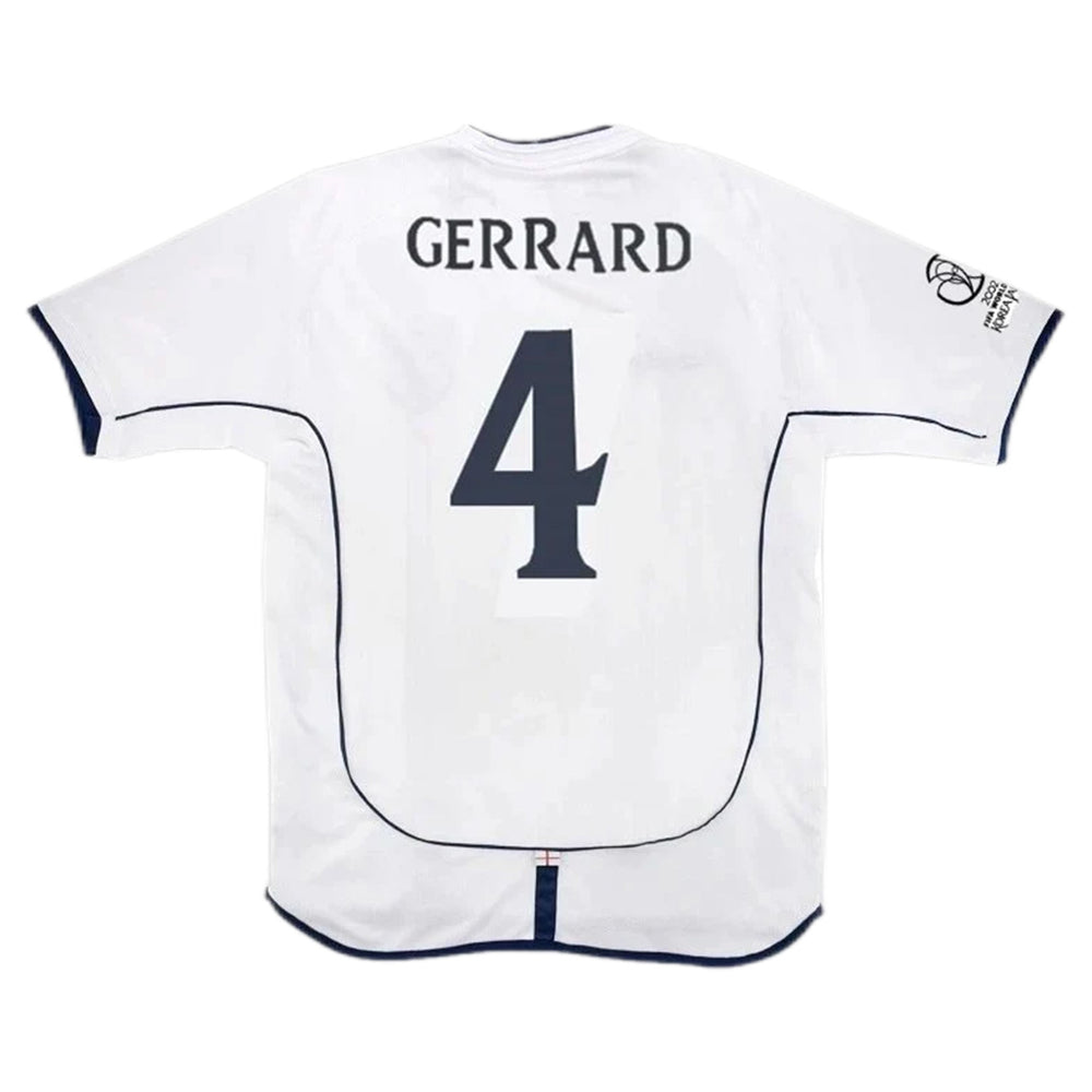 Gerrard #4 Retro England Home Jersey World Cup 2002 