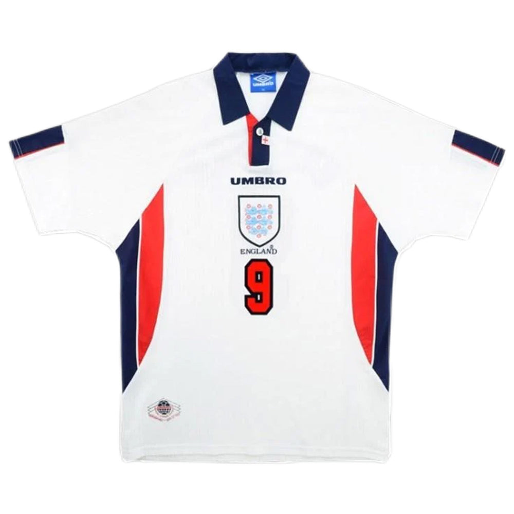 Shearer #9 Retro England Home Jersey World Cup 1998 