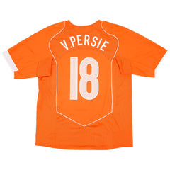 V.PERSIE #18 Retro Netherlands Home Jersey EURO 2004 