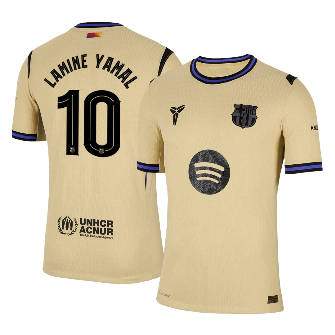 LAMINE YAMAL #10 Barcelona Away Match Jersey Player Version 2025/26 - UCL 