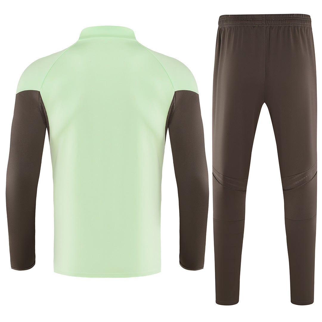 Kids Real Madrid 1/4 Zipper Sweat Kit(Top+Pants) Green 2025/26 