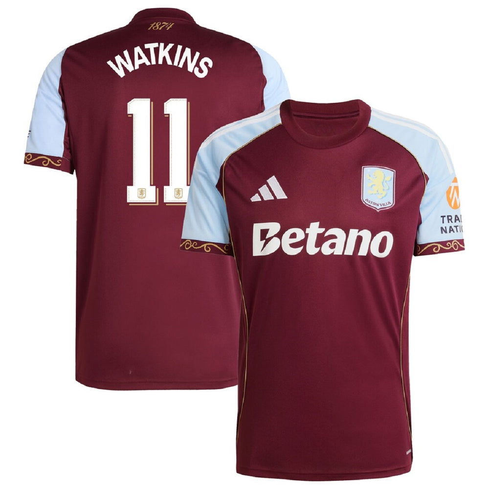 WATKINS #11 Aston Villa Home Jersey 2025/26 - Cup Font 