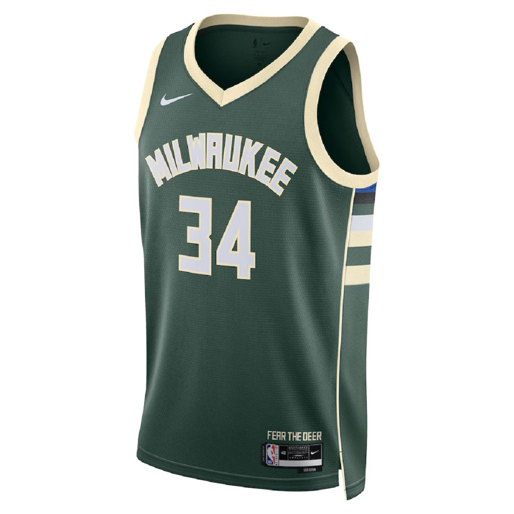 Unisex Milwaukee Bucks Giannis Antetokounmpo #34 Hunter Green Swingman Jersey - Icon Edition 