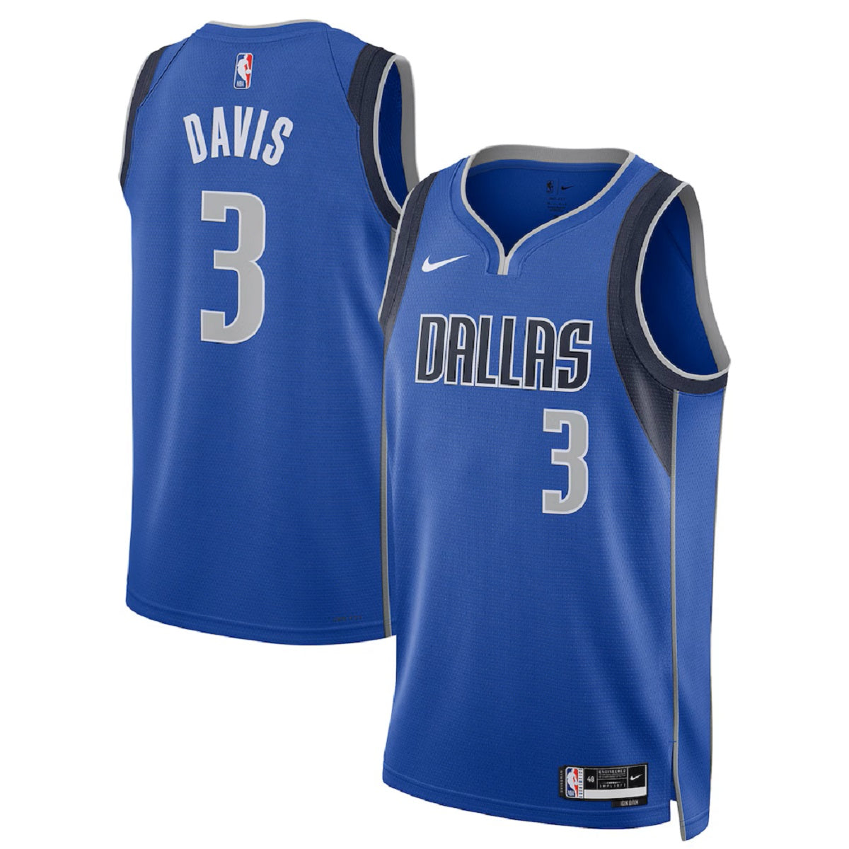 Unisex Dallas Mavericks Anthony Davis #3 Blue Swingman Jersey - Icon Edition 