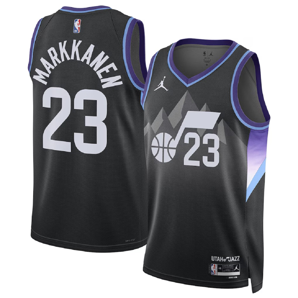 Unisex Utah Jazz Lauri Markkanen #23 Black Swingman Jersey - Statement Edition 