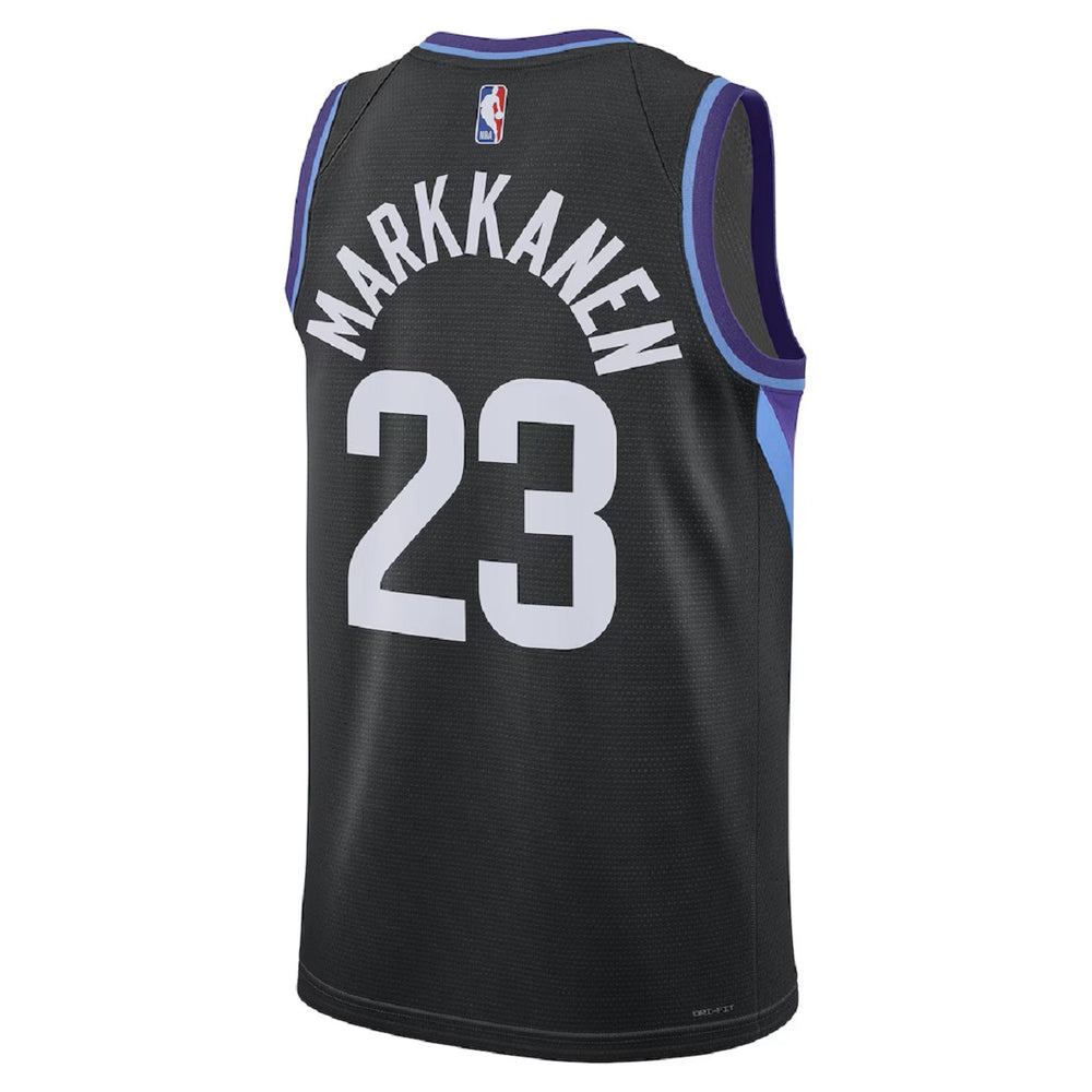 Unisex Utah Jazz Lauri Markkanen #23 Black Swingman Jersey - Statement Edition 