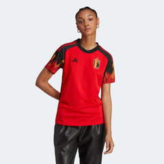 2022-23 Belgium Women's Home Soccer Jersey - Red-Black 