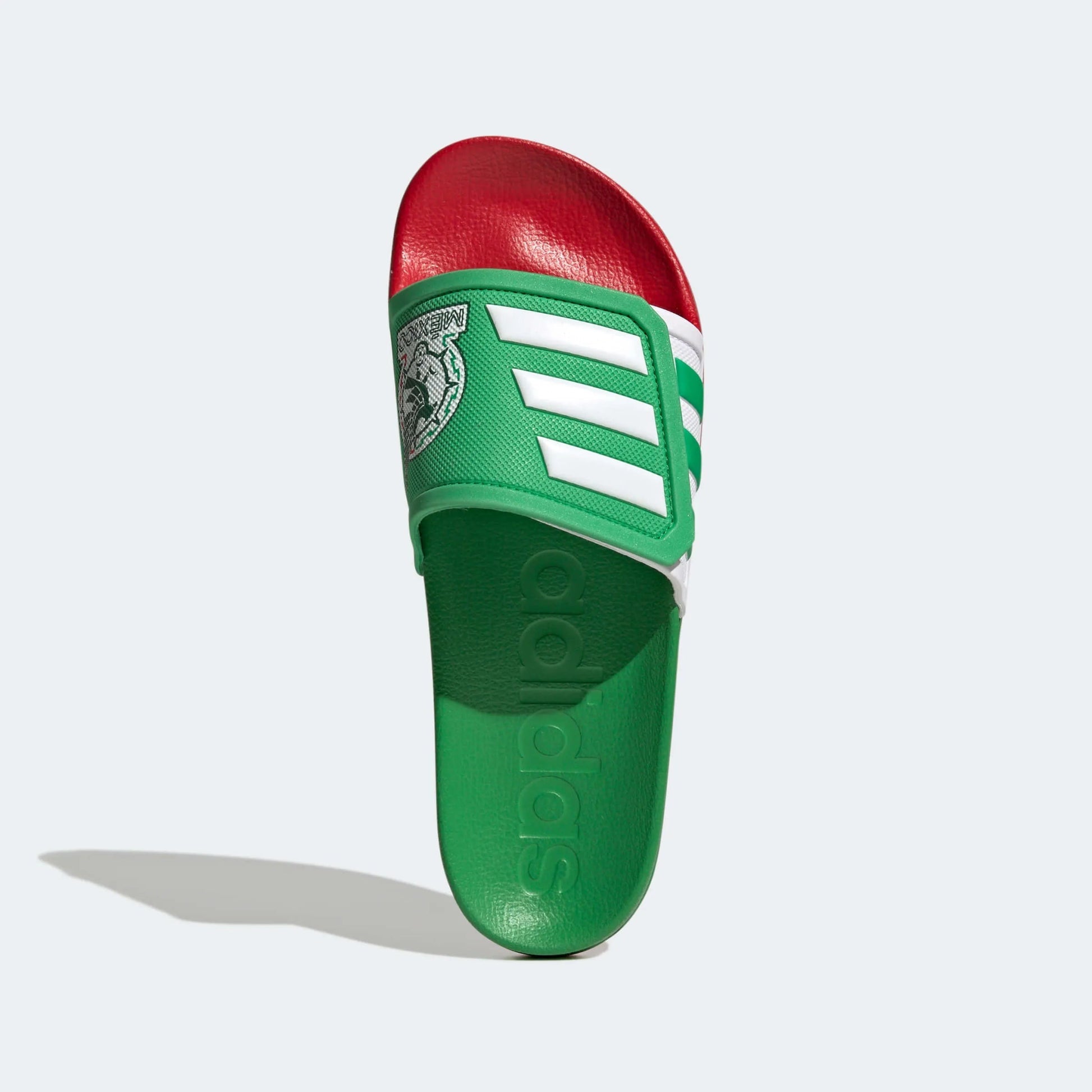 Mexico Adilette TND Soccer Slides - Green-White-Red Vivid Green/Cloud White/Scarlet